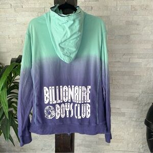 BILLIONARE BOYS CLUB Ombre Green Purple Cotton Zip Hooded Jacket Size M